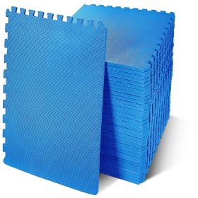 Only Supports Self Pickup  Jigsaw Sports Mat With EVA Foam Interlocking Tiles For Gymnastics And Home Gym Floor Protection, Various Sizes And Col (Option: Blue Half inch 36Pieces)