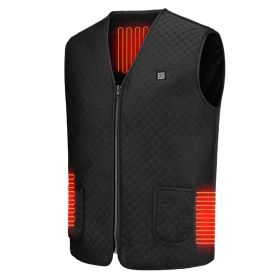 Unisex Black Heat Jacket Vest 3 Heating Gear Adjustable USB Heated Vest Warm Heat Coat Vest w/ 5 Heating Zones For Men Women Winter Outdoor Activ (size: XL)