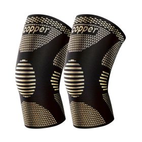 1 Pair Copper Knee Pads Ultimate Shock-Absorbing Gear For Men & Women Superior Knee Support For Sports Yoga Fitness Basketball (Option: M)